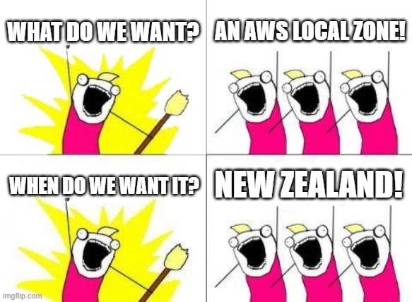What do we want meme.